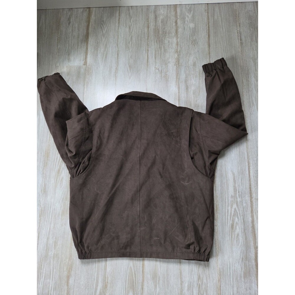 VTG Weatherproof Pebble Beach Embroidered Golf Jacket Mens L Full Zip Brown EUC - Picture 9 of 9